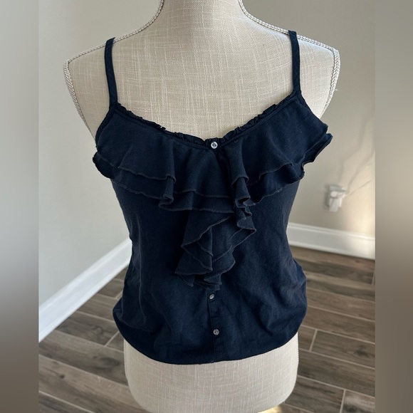 Elegant Navy Ruffle Top - Picture 4 of 5